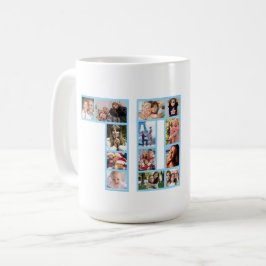 Taza De Café 70th Birthday Photo Collage Blue