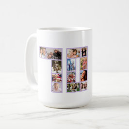 Taza De Café 70th Birthday Photo Collage purple