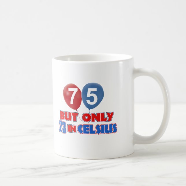 Taza De Café 75.os diseños años del cumpleaños (Derecha)