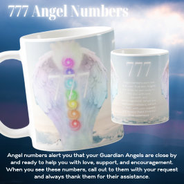 Taza De Café 777 Números de ángel Chakra Angels Wings Mug