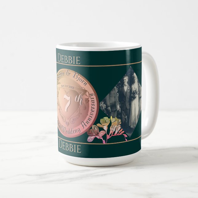 Taza De Café 7.ª Fresia de cobre 2 fotos (Anverso derecho)