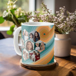 Taza De Café 7 color de puesta de sol del patrón hexágono del f<br><div class="desc">Las fotos cuadradas funcionan mejor con esta plantilla. Este divertido fotomontaje incluye un lugar para 7 fotos. La cuadrícula incluye una cuadrícula de fotos en forma de hexágono con mucho espacio para añadir tus fotos favoritas de los fiestas. El arte de la línea de rayas retro en los colores de...</div>