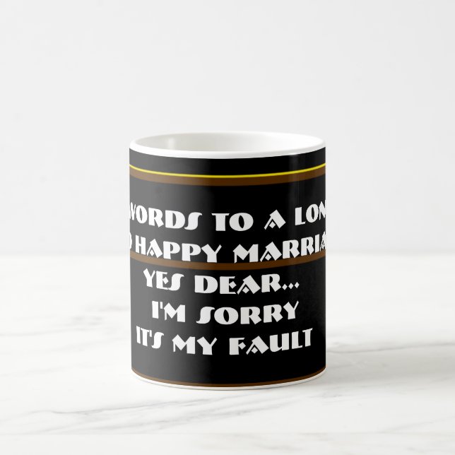 Taza De Café 7 Palabras Para Un Matrimonio Largo Y Feliz - (Centro)