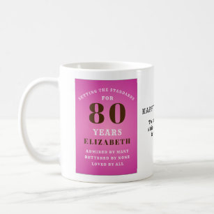 Taza De Café 80º Cumpleaños Configuración de normas Agregar su 