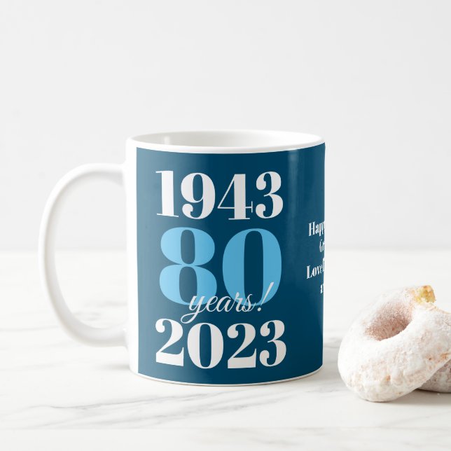 Taza De Café 80.ª Fecha Especial del Cumpleaños (Con donut)