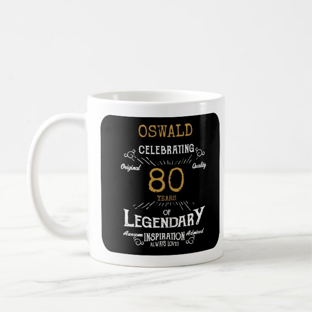 Taza De Café 80.ª legendaria retro de oro negro (Izquierda)