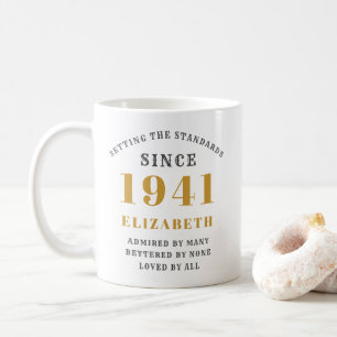 Taza De Café 80.ª Norma de Cumpleaños Nacida en 1941 Añadir su 