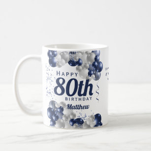 Taza De Café 80.º Balón de la Marina de Cumpleaños