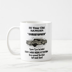 Taza De Café 80.º cumpleaños Banger Love Vintage Car Retro