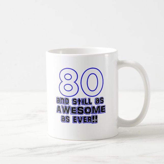 Taza De Café 80.º diseño de cumpleaños (Derecha)