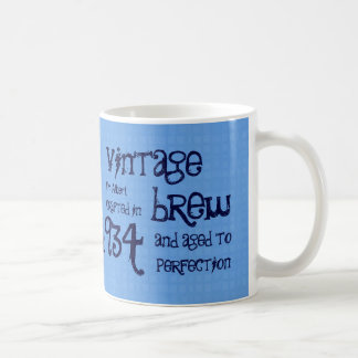 Taza De Café 80.o Brew 1934 del vintage del cumpleaños o