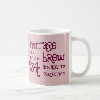 Taza De Café 80.o Brew 1934 del vintage del cumpleaños o