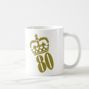 Taza De Café 80.o cumpleaños - número - ochenta