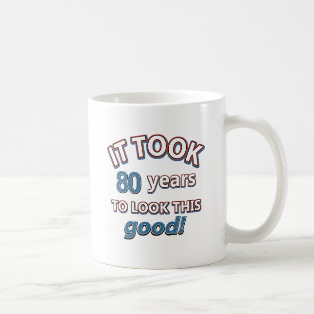 Taza De Café 80.os diseños del cumpleaños del año (Derecha)