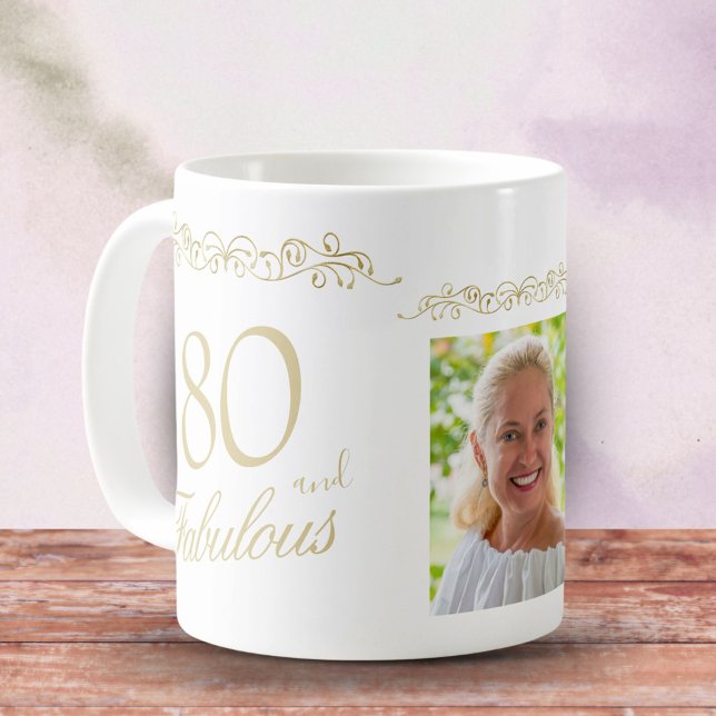 Taza De Café 80 y fabulosa foto de cumpleaños 80 de Ornament (Subido por el creador)