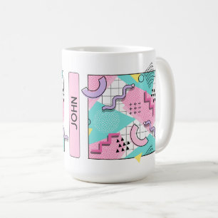 Taza De Café 80's Memphis Active Pink Light Turquoise