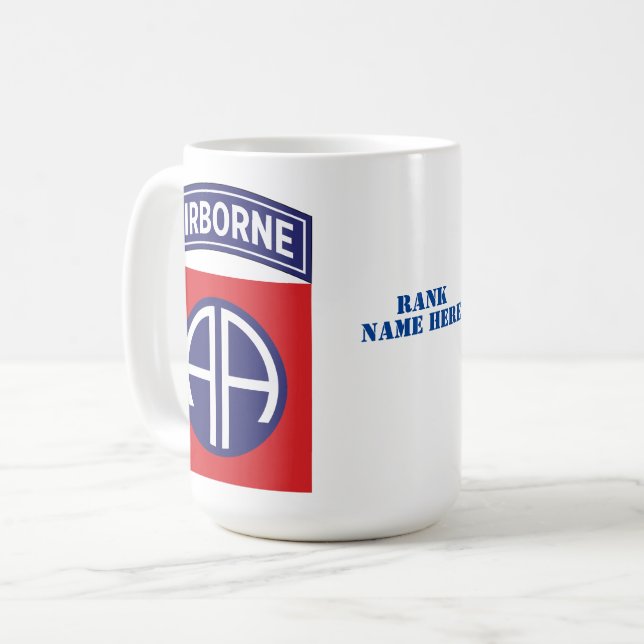 Taza De Café 82.ª División Aérea Toda la Tarjeta Americana de S (Anverso izquierdo)