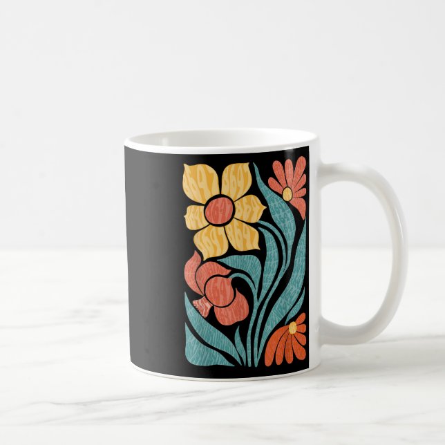 Taza De Café 8647 Boho floral sutil anti Trump (Derecha)