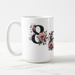TAZA DE CAFÉ 8647 CARTA NEGRA ANTI TRUMP Y FLORES DE COLOR ROSA