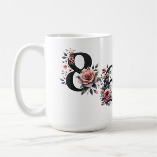 TAZA DE CAFÉ 8647 CARTA NEGRA ANTI TRUMP Y FLORES DE COLOR ROSA
