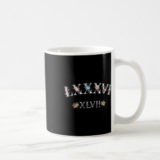 Taza De Café 86 47 Números Romanos Floral 8647 Sutil Anti Trump