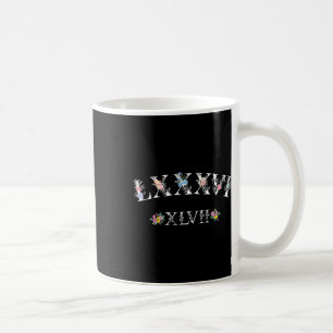 Taza De Café 86 47 números romanos Floral 8647 sutiles contra T