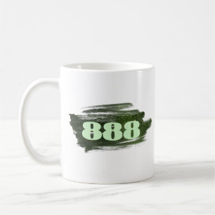 Taza De Café 888 Manifestación de abundancia de Purpurina verde