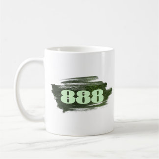 Taza De Café 888 Manifestación de abundancia de Purpurina verde