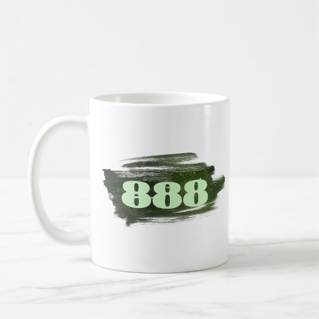 Taza De Café 888 Manifestación de abundancia de Purpurina verde (Izquierda)