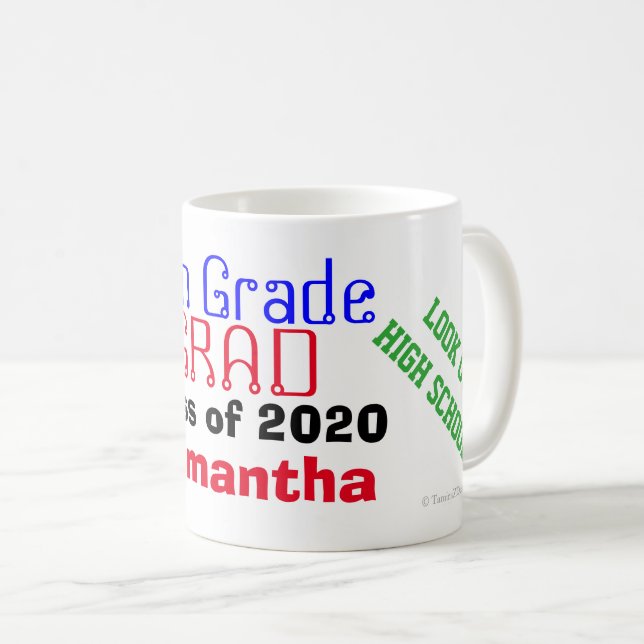 Taza De Café 8.ª Graduación Presta Atención A La Escuela Secund (Anverso derecho)