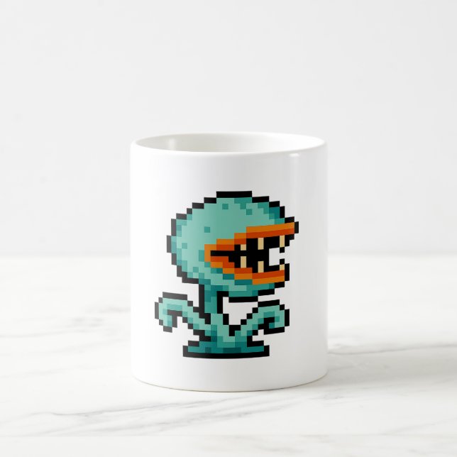 Taza De Café 8-bit Flytrap Monster (Centro)