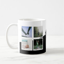 Taza De Café 8 Collage de fotos Instagram Monogrammed Black