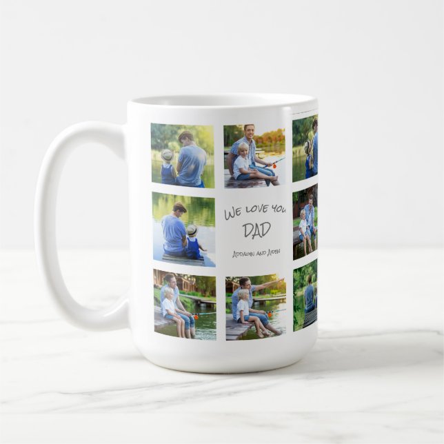 Taza De Café 8 Collage de fotos Papá Padre Keepsake (Izquierda)