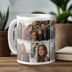 Taza De Café 8 Cuadrícula de Collage de Fotos - Texto Personali