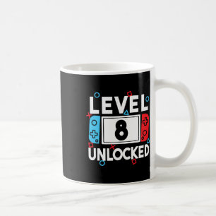 Taza De Café 8 Jugador desbloqueado 8º cumpleaños Videojuegos N