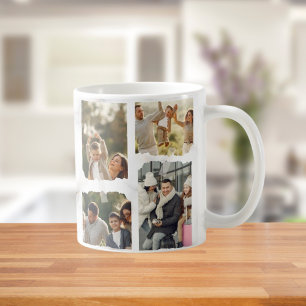 Taza De Café 8 Ocho Foto Moderno Elegante Familia Collage Amor