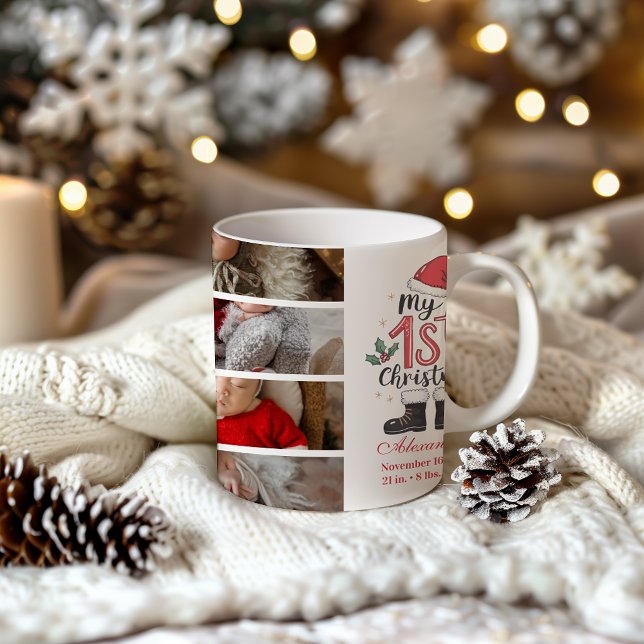 Taza De Café 8 Photo Cute Santa Baby 1st Christmas (Subido por el creador)