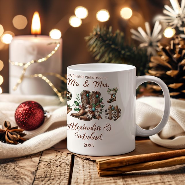 Taza De Café 8 Photo Western First Christmas As Mrs and Mr (Subido por el creador)