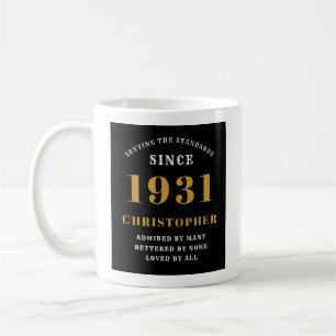 Taza De Café 90.ª Norma de Cumpleaños 1931 Añadir tu nombre neg