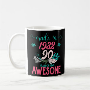 Taza De Café 90 Aniversario Hecho En 1932 Ensayos Florales Hace