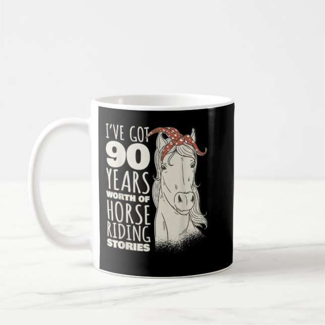 Taza De Café 90 Aniversario Noventa - Caballo de 90 años de eda (Izquierda)