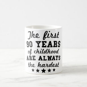 Taza De Café 90 años de 90.o cumpleaños de la niñez