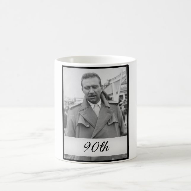 Taza De Café 90 cumpleaños elegante foto edad cumpleaños cumple (Centro)