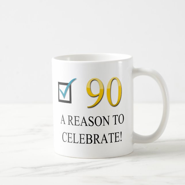 Taza De Café 90.o cumpleaños feliz (Derecha)