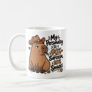 Taza De Café 90% Sarcasmo 10% Snacks Capybara Divertido