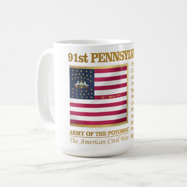 Taza De Café 91.ª Infantería Voluntaria de Pensilvania (BH) (Anverso izquierdo)