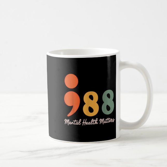 Taza De Café 988 Semicolón Salud Mental S Prevención Del Suicid (Derecha)