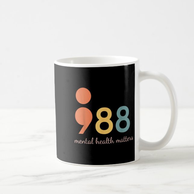 Taza De Café 988 Semicolón Salud Mental S Prevención Del Suicid (Derecha)