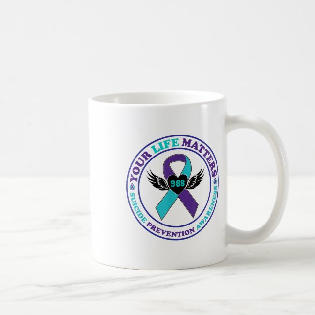 Taza De Café 988 Sensibilización sobre la prevención del suicid (Derecha)