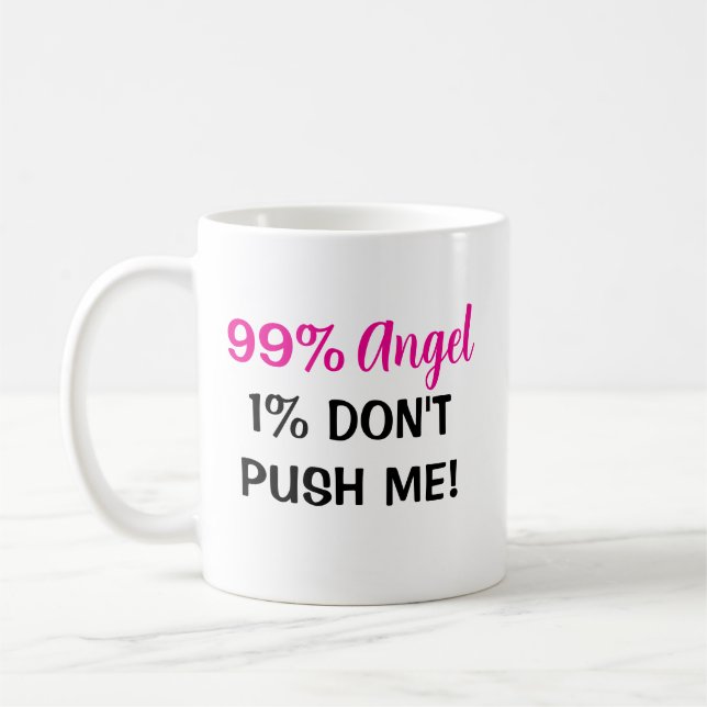 Taza De Café "99% Angel, 1% Attitude - Café Femenino Mug (Izquierda)